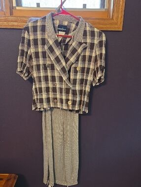 Positive Attitude Plaid Cropped Jacket in Black & Cream